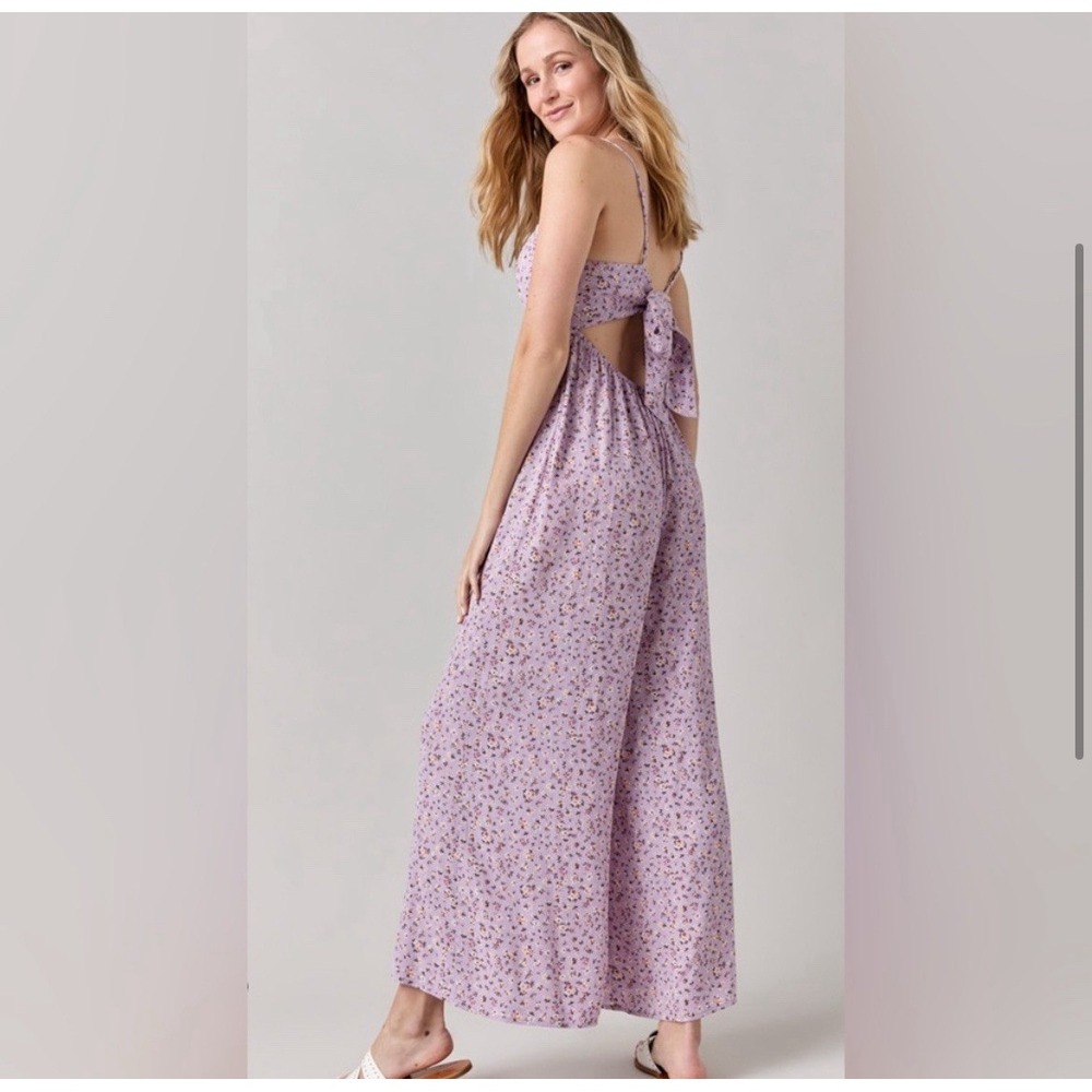 Miami Francesca's Lilac Purple Tie Romper Fairy Core Chic‎ Garden party Size S